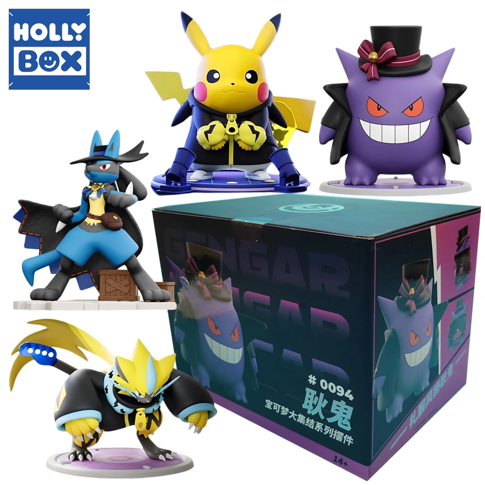 holly-box-figurines-d'action-pokemon-authentiques-premium-pikachu-lucario-espeon-modele-decorations-d'etagere-exquises-objets-de-collection-cadeaux