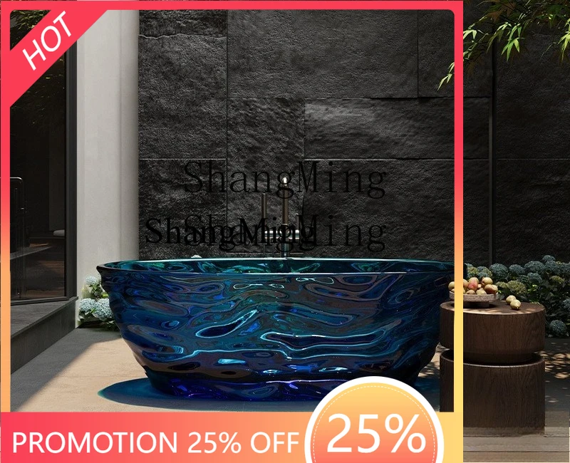 

SM новая прозрачная цветная смола, интегрированная отдельно стоящая ванна для дома, отеля B & B