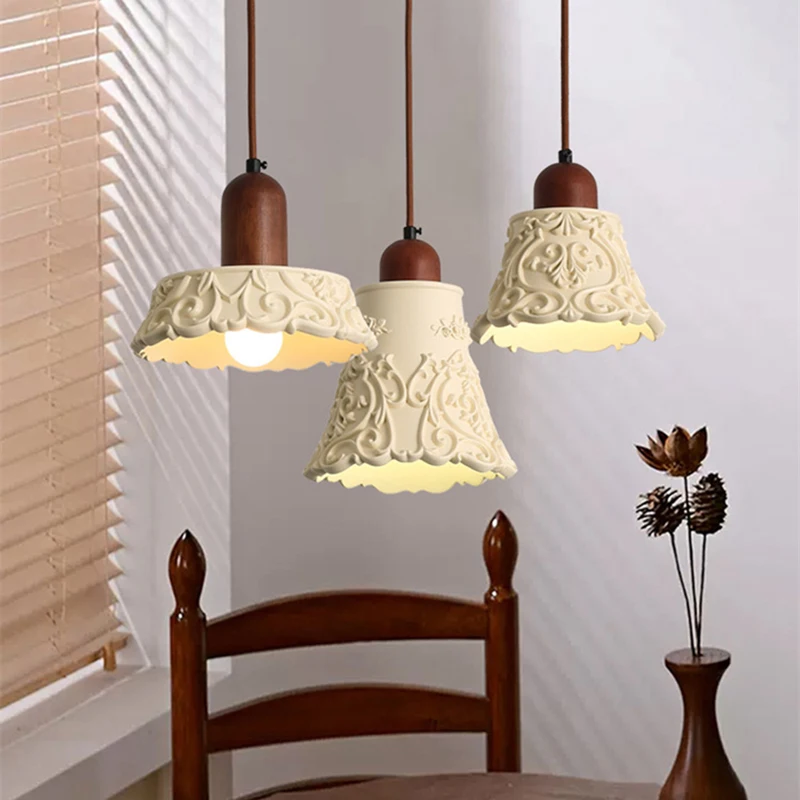 pingente de resina estilo nordico design nordico luz com padrao de madeira para sala de jantar quarto lampada e27 dropshipping 01