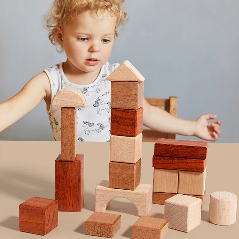 Holzkiste Solide große Partikel Montage Baustein Spielzeug Kinder pädagogische DIY Baustein räumliches Denkspiel Geschenk
