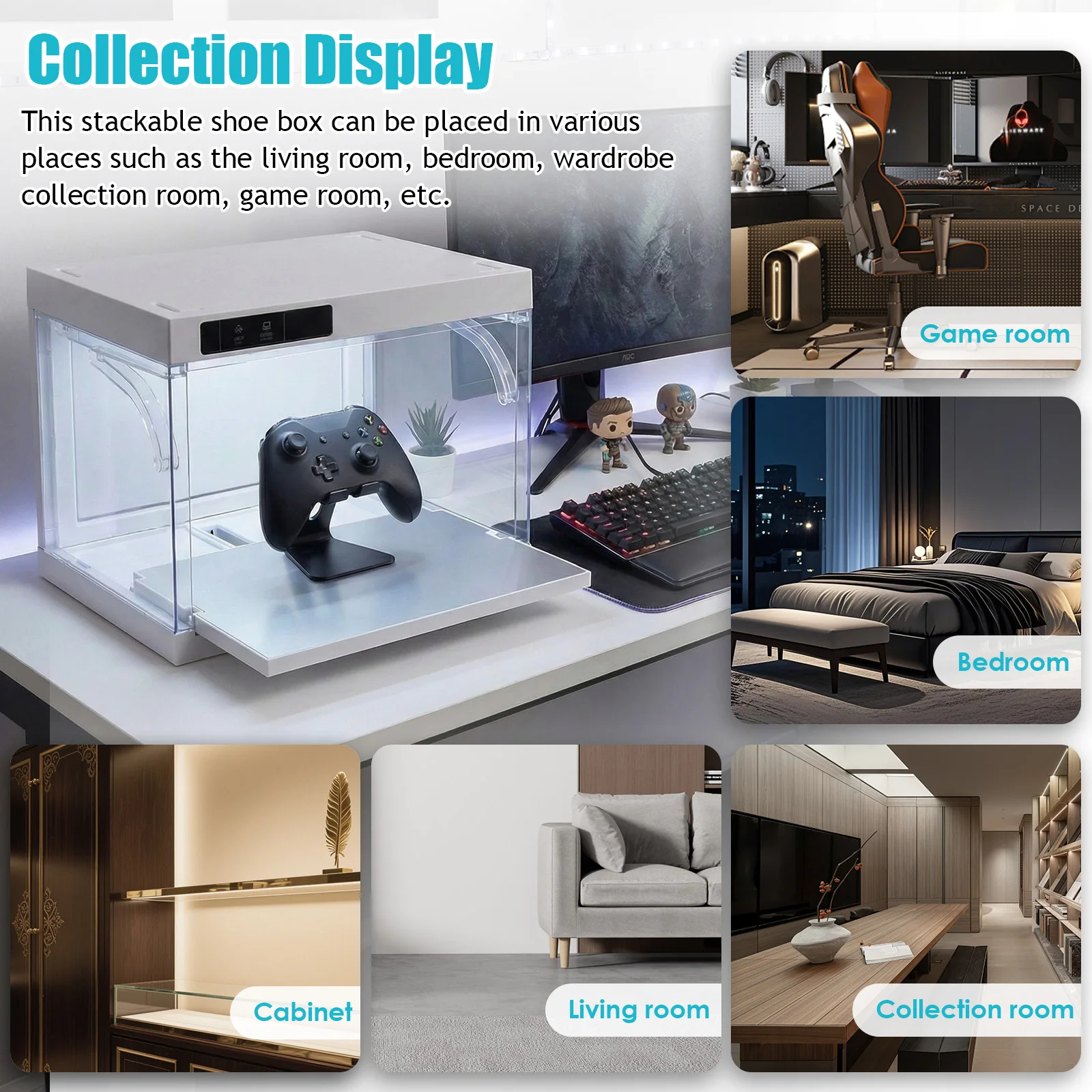 

Умный прозрачный пластиковый штабелируемый бокс для хранения обуви с дистанционным управлением для любителей кроссовок