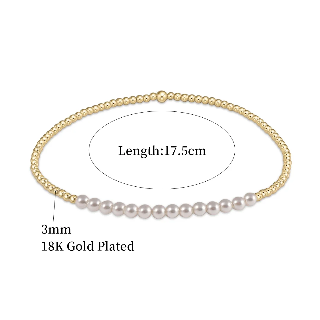 Christian Cross Bracelet 18K Gold Plated Beads Stackable Shell Pearl Jewelry for Women Summer Beach Gift for Her Boho Bracelets