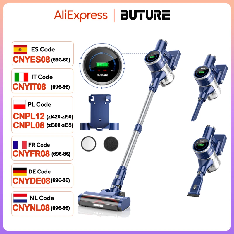 400W 33000PA Zuigkracht JR600 Draadloze Draadloze Handstofzuigers voor Huisdier Huishoudapparatuur