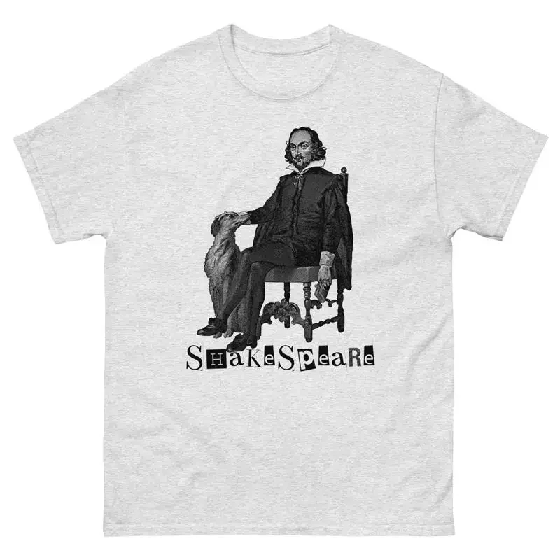 William Shakespeare Vintage Line Drawing T Shirt Literature Bookworm