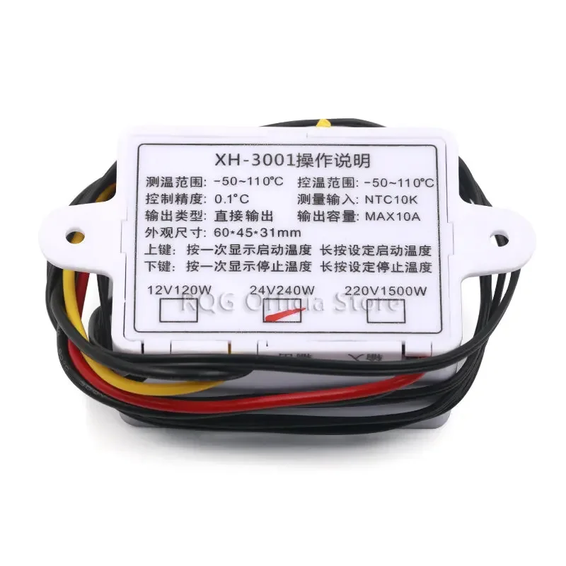 10A 12V 24V 220VAC Digital LED Temperatur Controller XH-W3001 Für Inkubator Kühlung Heizung Schalter Thermostat NTC Sensor