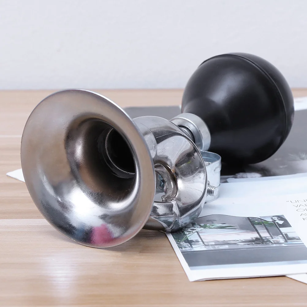 

2Pcs Bike Horn Loud Aluminum Alloy Air Horn Rubber Bulb Cycling Bell Loud Sound Handlebar Alarm for 22.2mm Bicycle Scooter