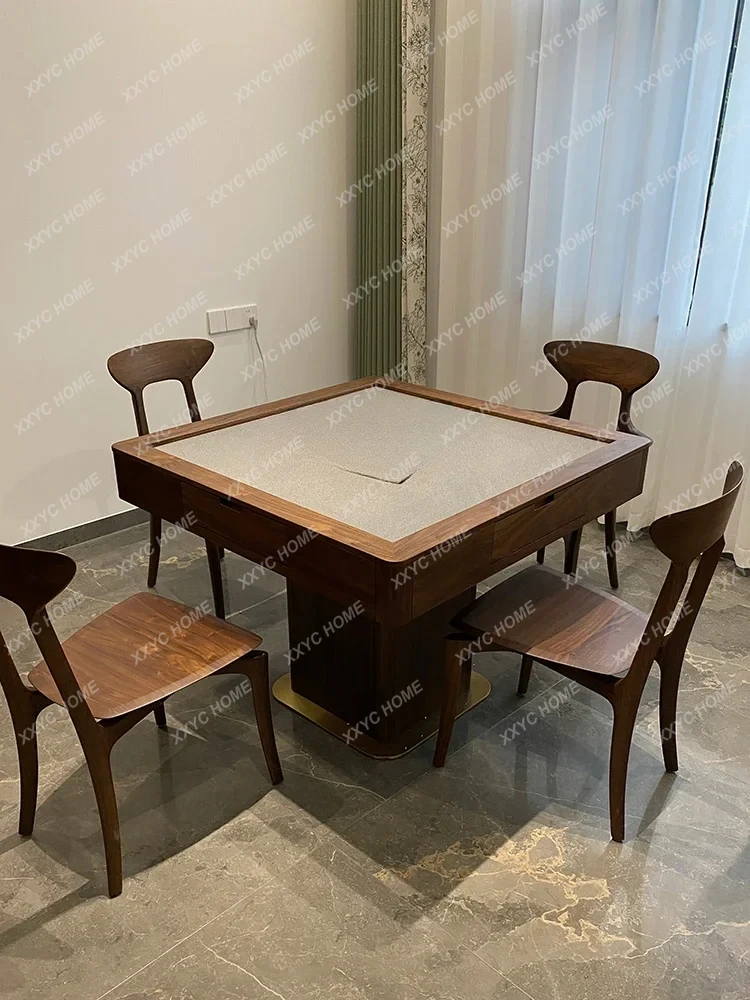 A  Villa Electric Mahjong Table North America Black Walnut Mahjong Machine Automatic Advanced Solid Wood Mahjong Table