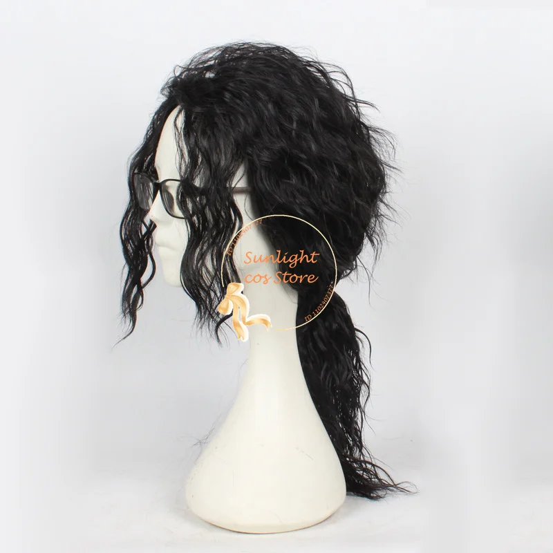 Michael Cosplay Black Wig Michael Role Play Long Wave Wigs Heat Resistant Synthetic Hair Halloween Cosplay Anime Wigs