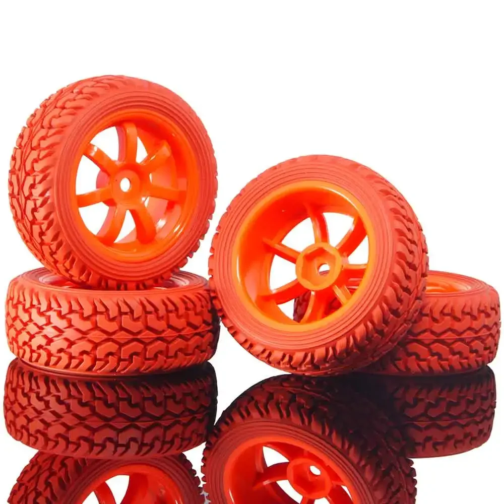 RC 9005R-8019 Rally Tires & Wheel Rims 4P For HSP 1:10 1:16 On-Road Rally Car