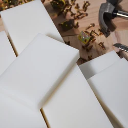 HDPE Block White PE Polyethylene Rectangular Solid Plastic Tapping Block High Density Sheet Machining Home Floor Improvement
