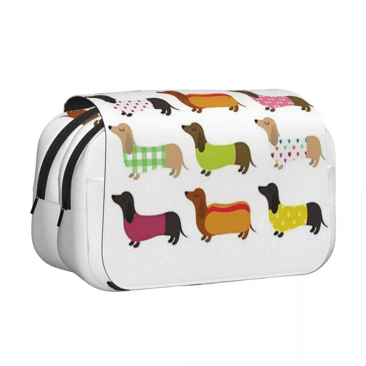 

Colorful Dachshund Dog Pencil Case Pencil Pouch Hard Shell Leather Large Storage Pen Box Pencil Bag for Students School