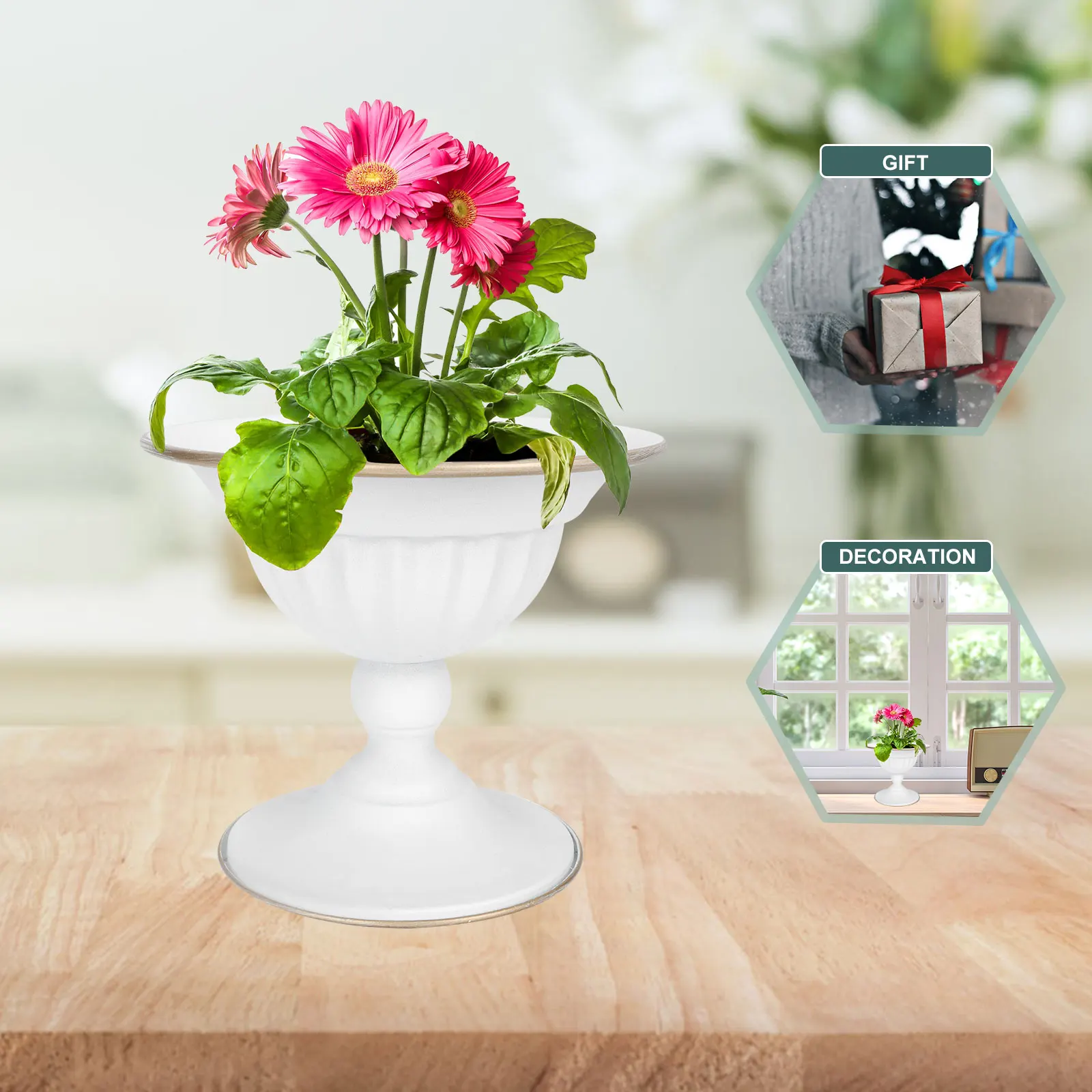

Metal Flower Pot Table Decoration Office Desk Decorative Vases Mini Bowl Iron Modern Floral Arrangements Holder