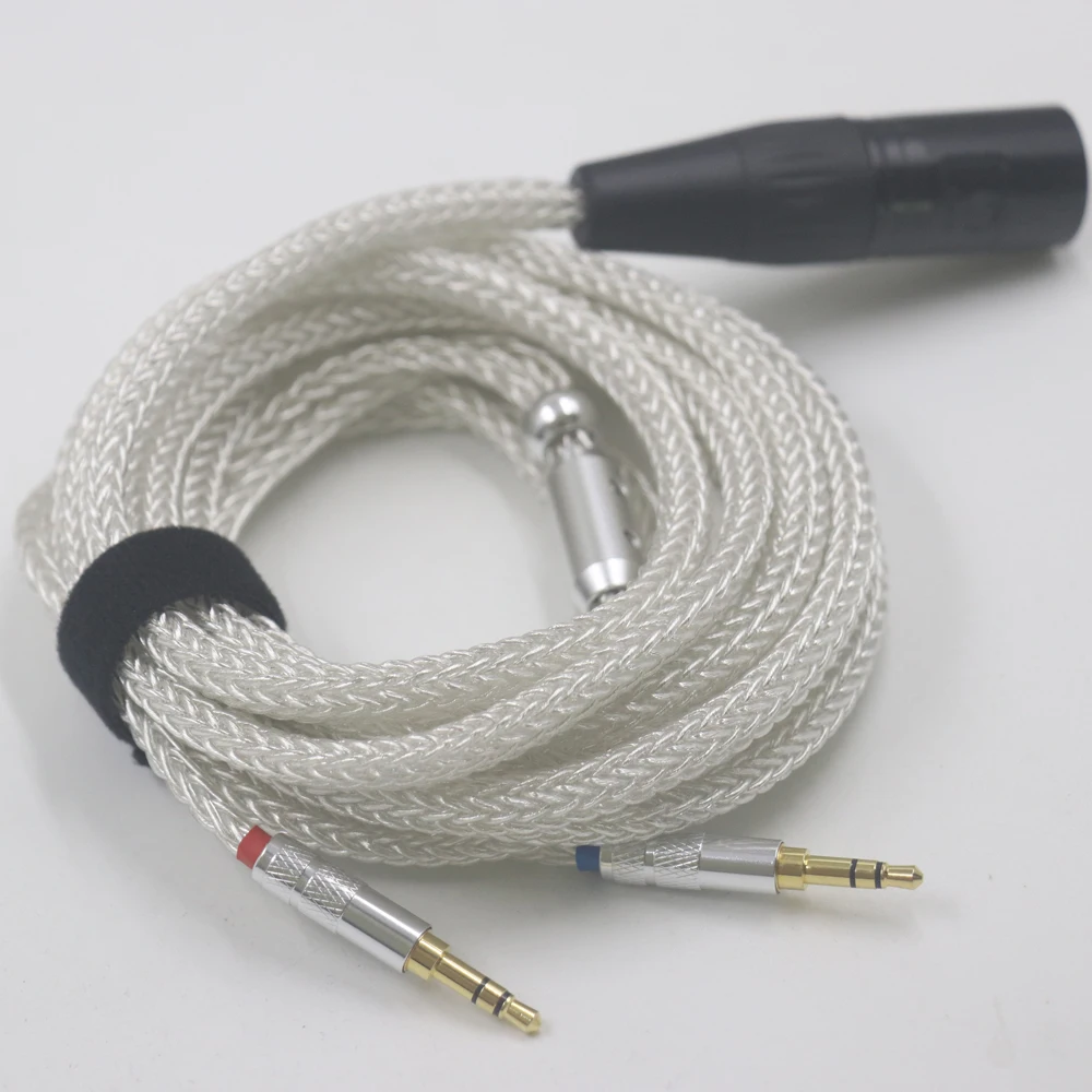 هالدين سميكة كابل 16 الأساسية الفضة النقية OCC سماعة ترقية كابل ل Hifiman ديفا برو Hifiman arya سماعة 2x3.5 مللي متر