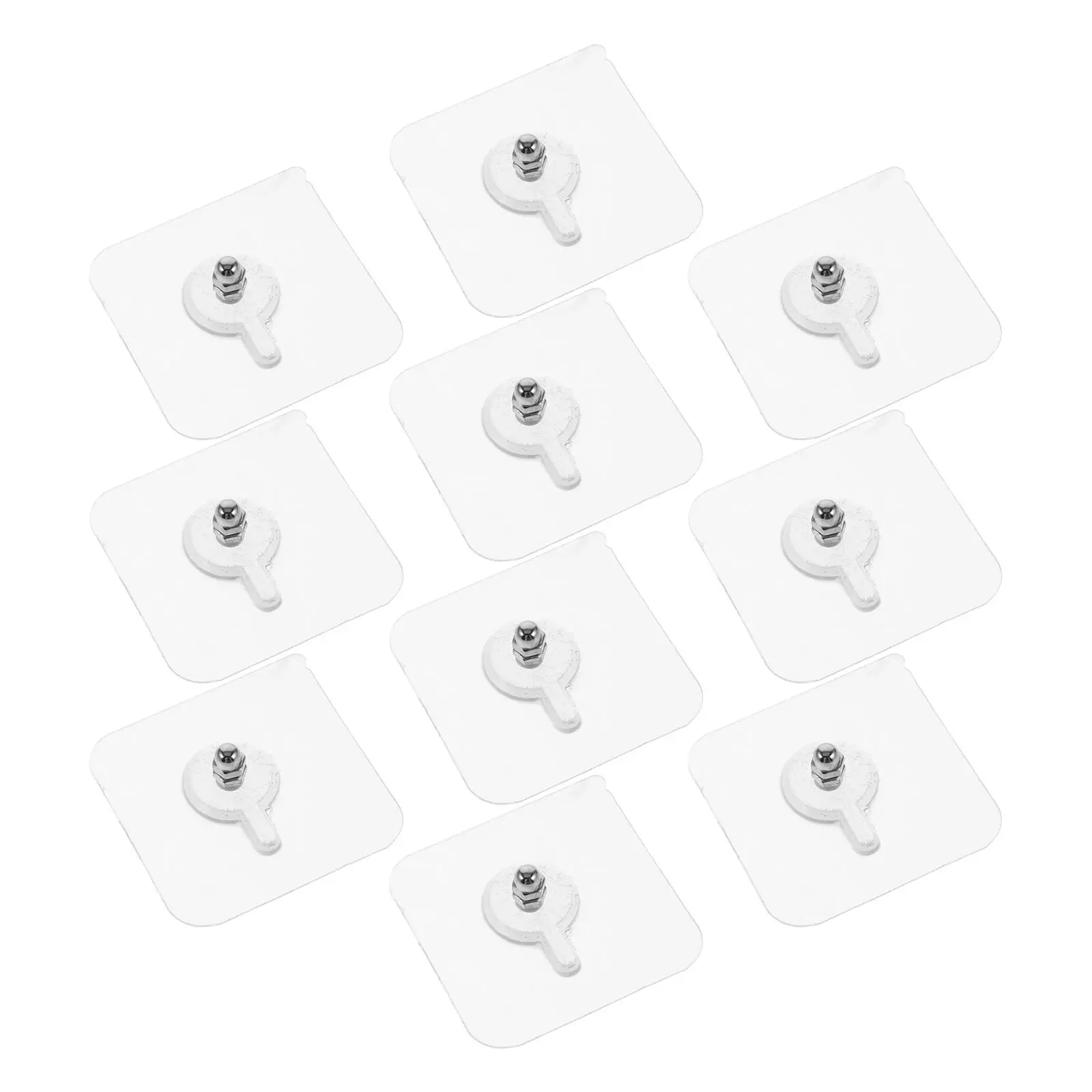 

10pcs No Trace Screw Stickers 6x6mm Thick Adhesive Wall Hooks for Hanging Acrylic Kitchen Utensils Picture Frames Home Decor