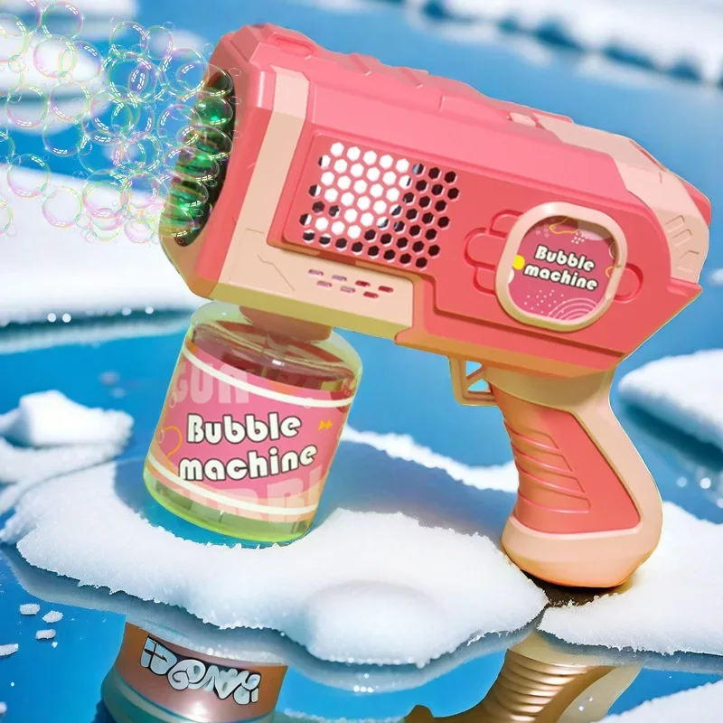 Espaço elétrico automático máquina de bolhas arma bolha verão praia banho jogos ao ar livre crianças fantasia brinquedos presente brinquedo bolha
