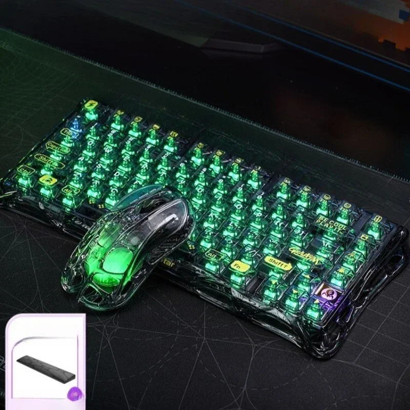 

Mechanical 75 keyboard wireless bluetooth game e-sports mouse, special set boys gift