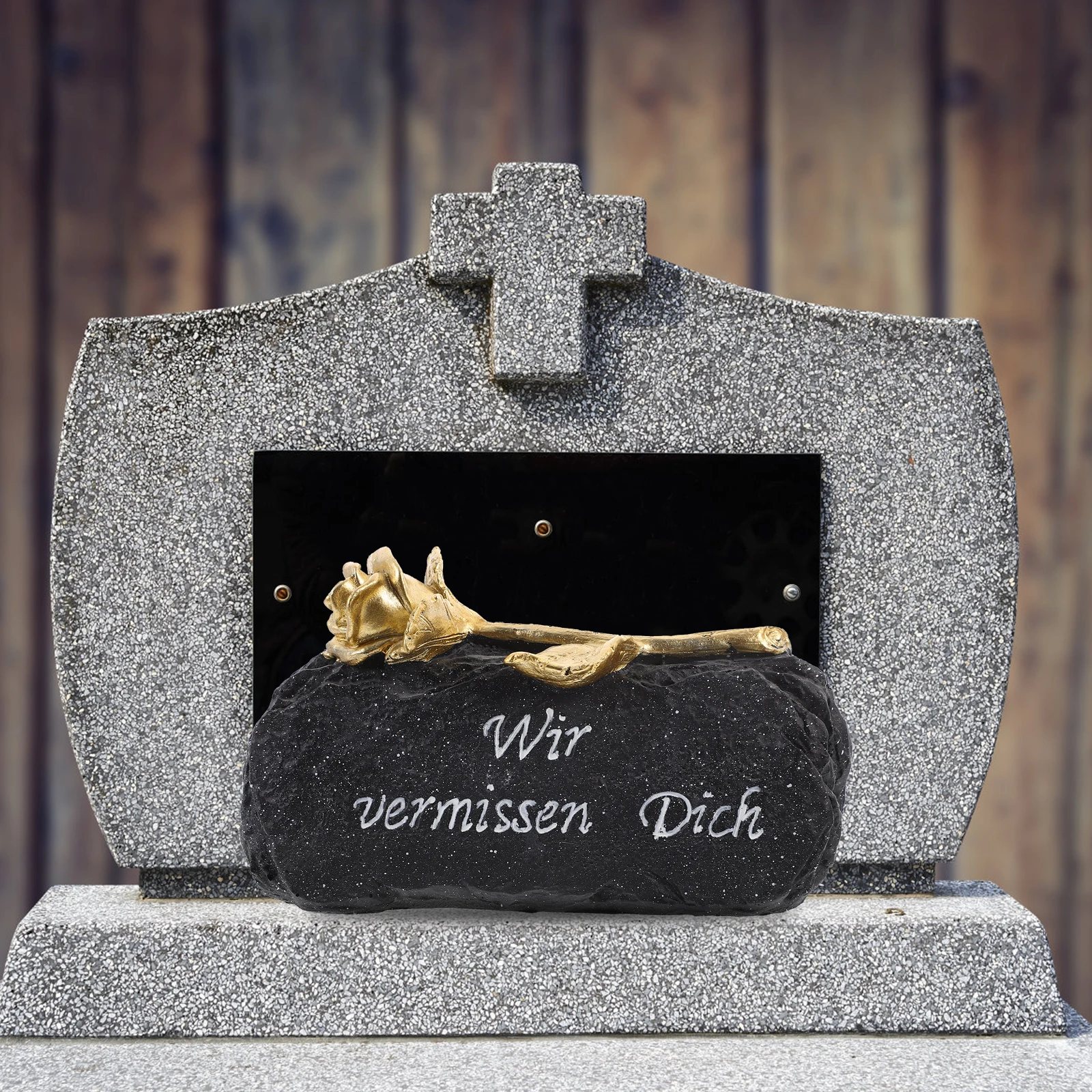 

Memorial Tombstone Resin Craft Deceased Relatives Sculpture Garden Statue Halloween Props Durable Waterproof
