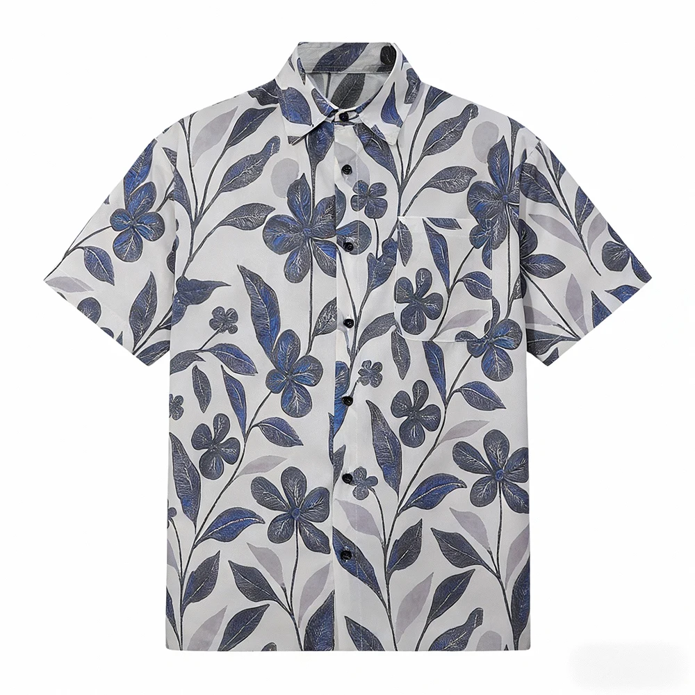 

Hawaiian Shirt Men's Clothing Fashion Floral Print Shirts Man Designer Clothes Short Sleeve Y2k 2026 Summer Beach Oversized Tops
