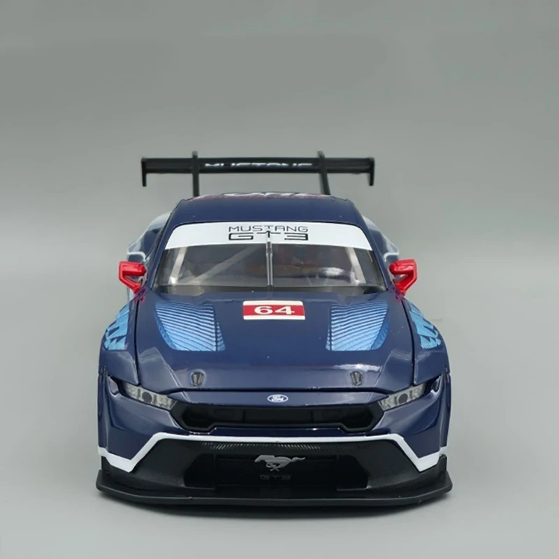 Novo 1:24 ford mustang gt liga modelo de carro de corrida som e luz puxar para trás brinquedo das crianças colecionáveis presente aniversário
