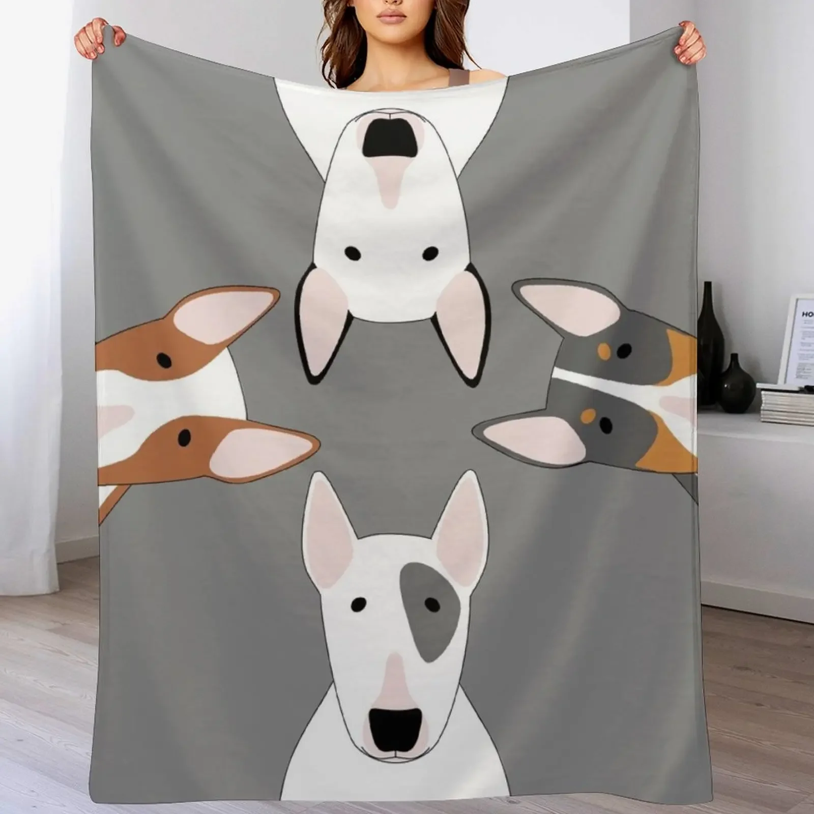 Bull Terrier Squad Throw Blanket Air Conditioner Soft Blanket for Office Home