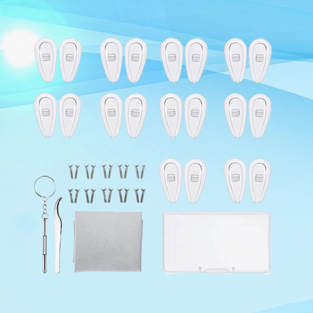 1 set 15Mm Silicone Glasses Nose Pads Replacement Kit Hygienic Comfortable Easy Install Eyewear Accessories Repair Tool