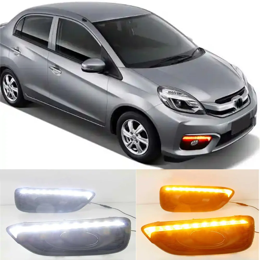 For Honda Brio 2016 2017 Daytime Running Light Led Front Fog Lamp Drl Waterproof 12V Daylight