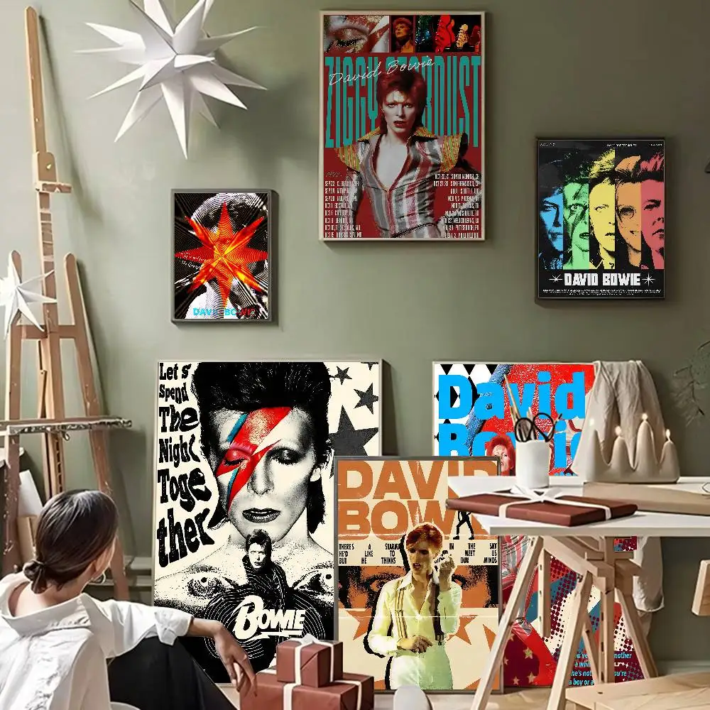 Musician D-David B-BowieS Vintage Posters Sticky Vintage Room Home Bar Cafe Decor Kawaii Room Decor