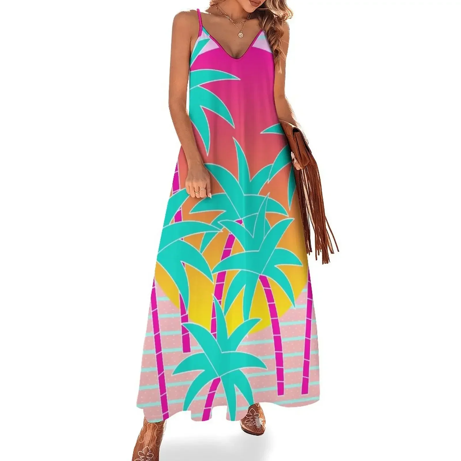 

Hello Miami Sunset Sleeveless Dress dress summer 2025 women Evening dresses wedding guest dress 2025 Evening gown