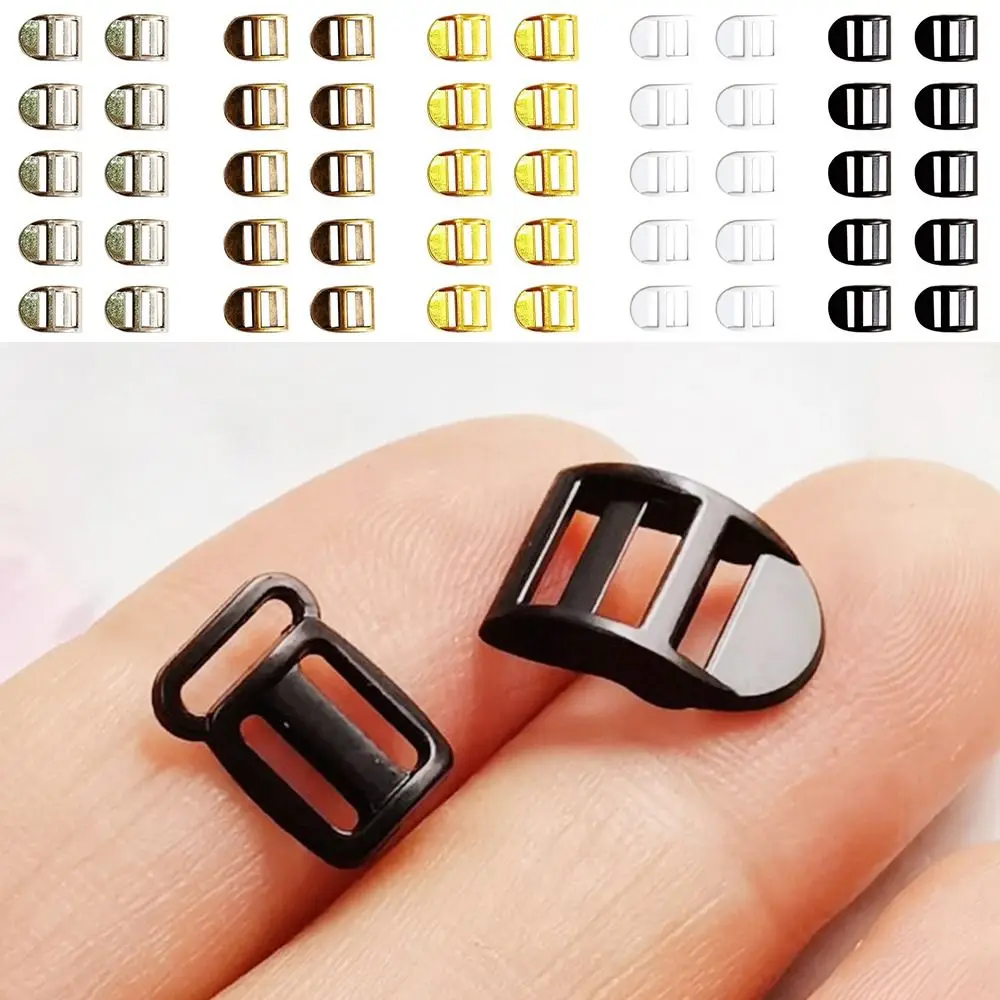 10pcs New Newest Tri-glide Pattern Buckles 6.5mm Metal Doll Backpack Buckles Mini Ultra-small Belt Buckle DIY Doll Accessories