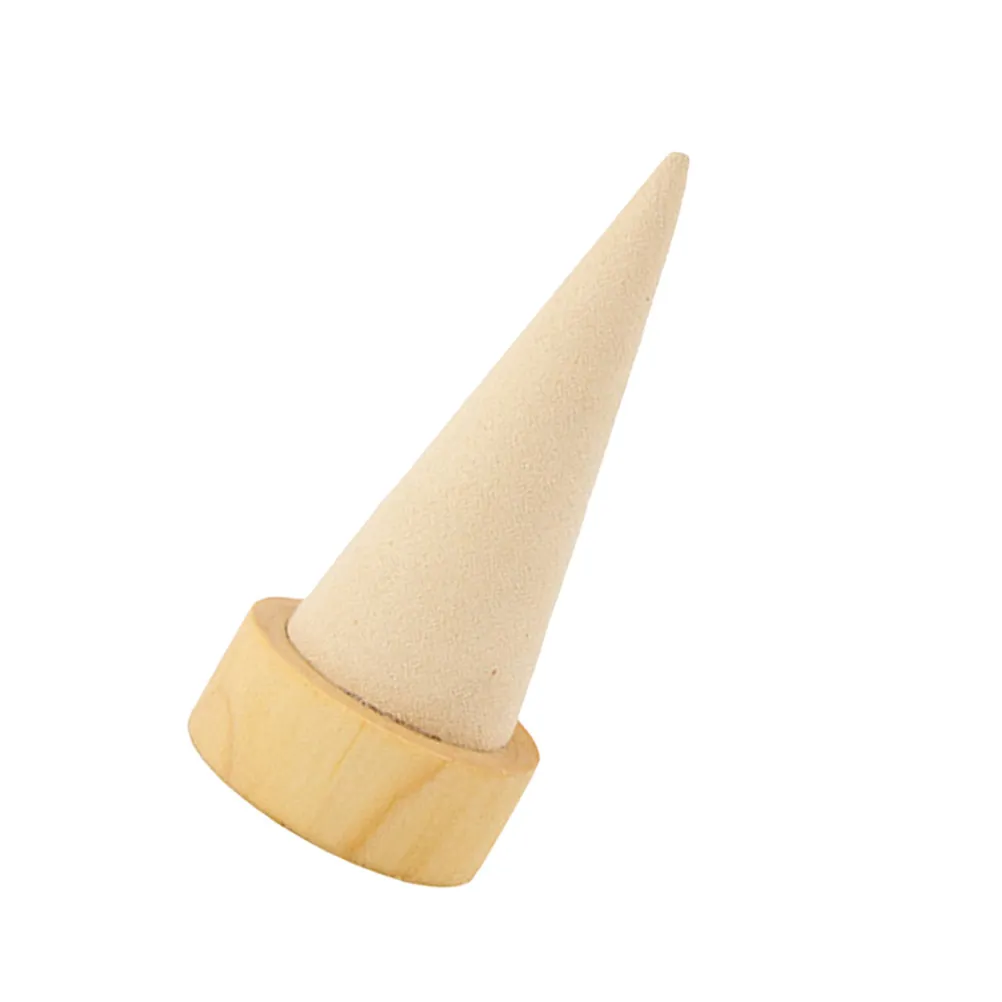 

Деревянная подставка для колец в форме конуса, органайзер для украшений, миниатюрная подставка для демонстрации колец, небольшая подставка для хранения украшений для дома и спальни