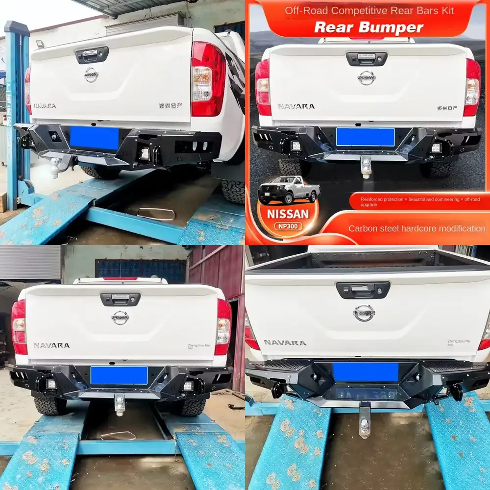 

New for Navara NP300 Rear Bumper with Light Bumper Anti-Collision Bar Tow Hook RD Model UNI-NP300-RD