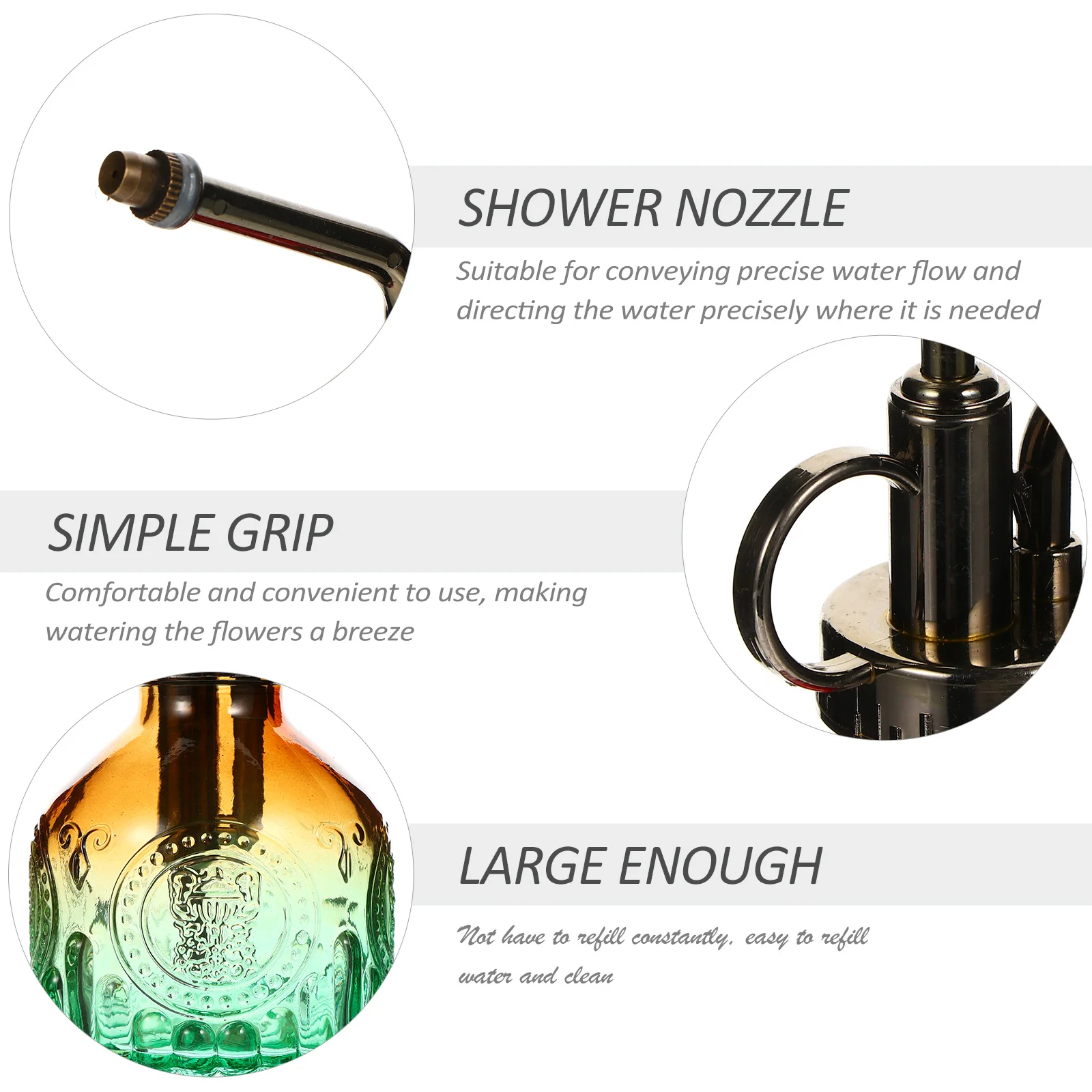 

Flowers Sprayer Glass Watering Can Thumb Pump Misting Houseplants Garden Sprayer Plant Mister Large Volume Design