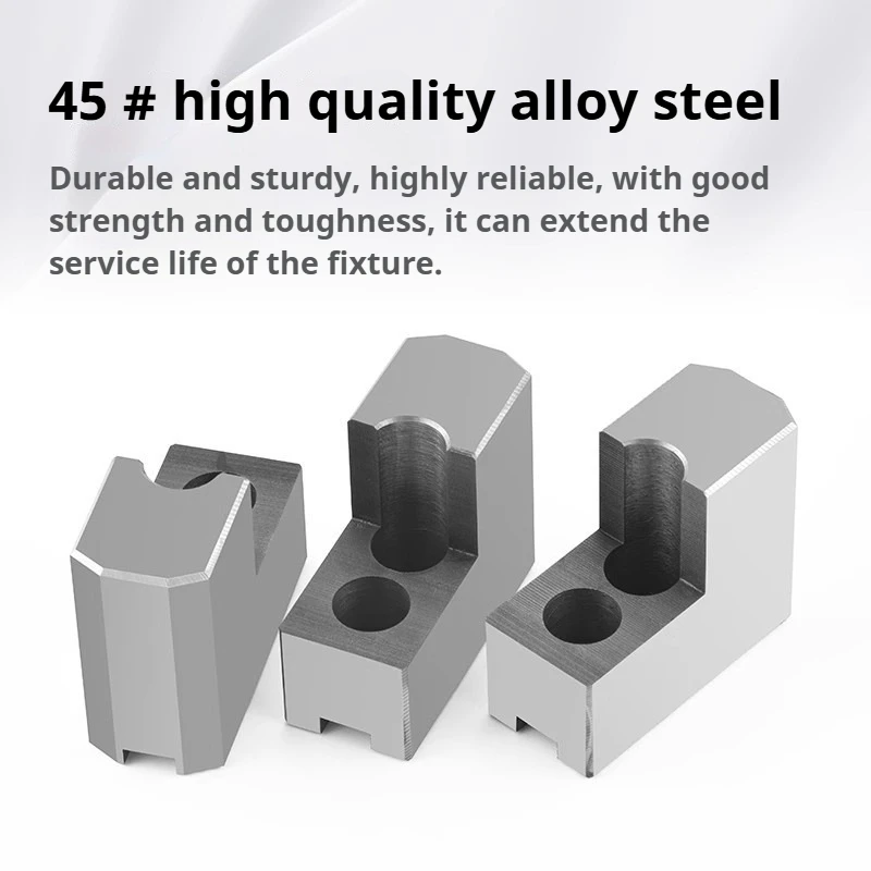 L-shaped Hydraulic Chuck 3-jaw Claw Heightened Soft Claw Hydraulic Claw Inner Support Outer Circle Package 5/6/8/10 Inches