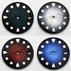 28.5mm Watch Dial For NH35 NH35A Movement Green Luminous Coloured Gradient Dial Fit 3 O'Clock Crown 3.8 O'Clock Crown