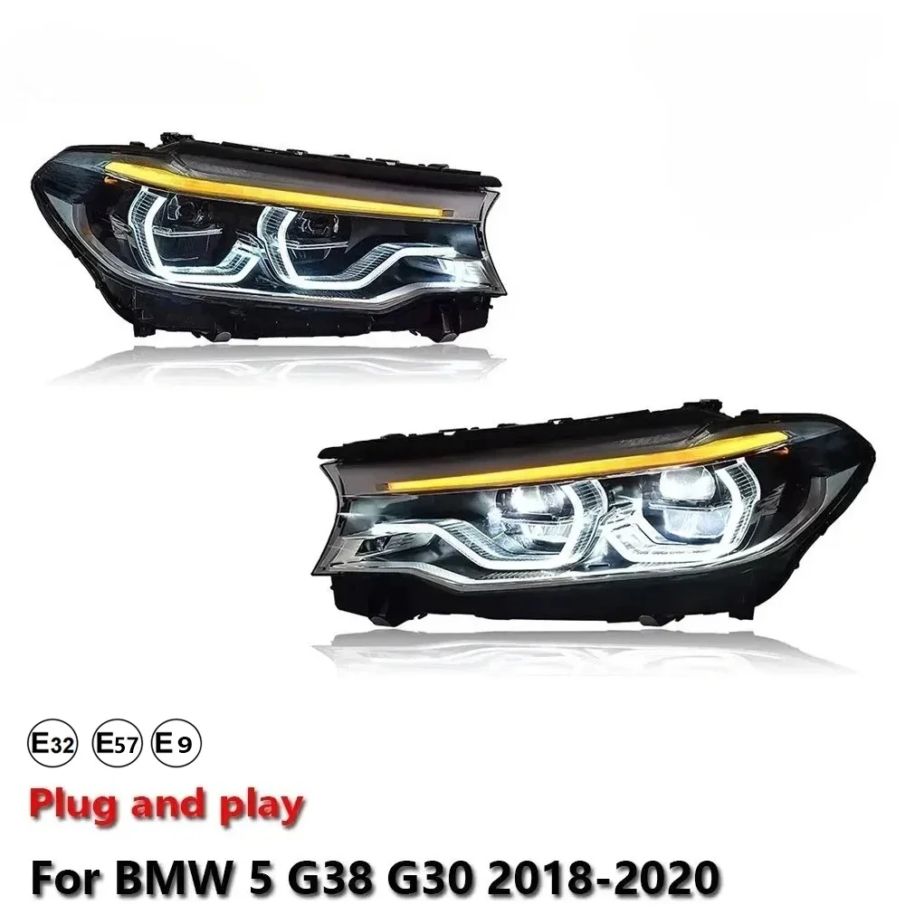 Car Accessories Lamp Headlight Light For BMW 5 G38 G30 2018-2020 DRL Projector Front Headlamp Turn Signal Lamp Plug And Play