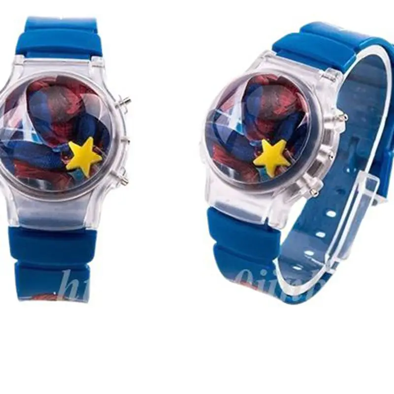 Disney Mickey Minnie Cartoon Leuchtende Kinderuhr Silikonarmband Niedliche Flash-Musikuhr Kinderuhr Uhren Geburtstagsgeschenke