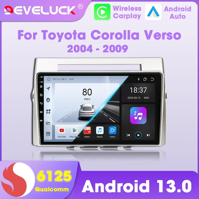 

Car Radio Android Auto CarPlay Screen For Toyota Verso Corolla 2004 2005 2006 2007 2008 2009 Multimedia Smart System Navi Stereo