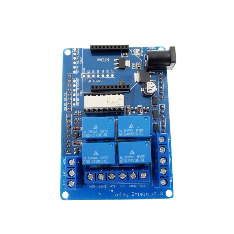4-канальный релейный модуль 5 В, плата расширения, релейный щит V1.3 для комплекта «сделай сам»