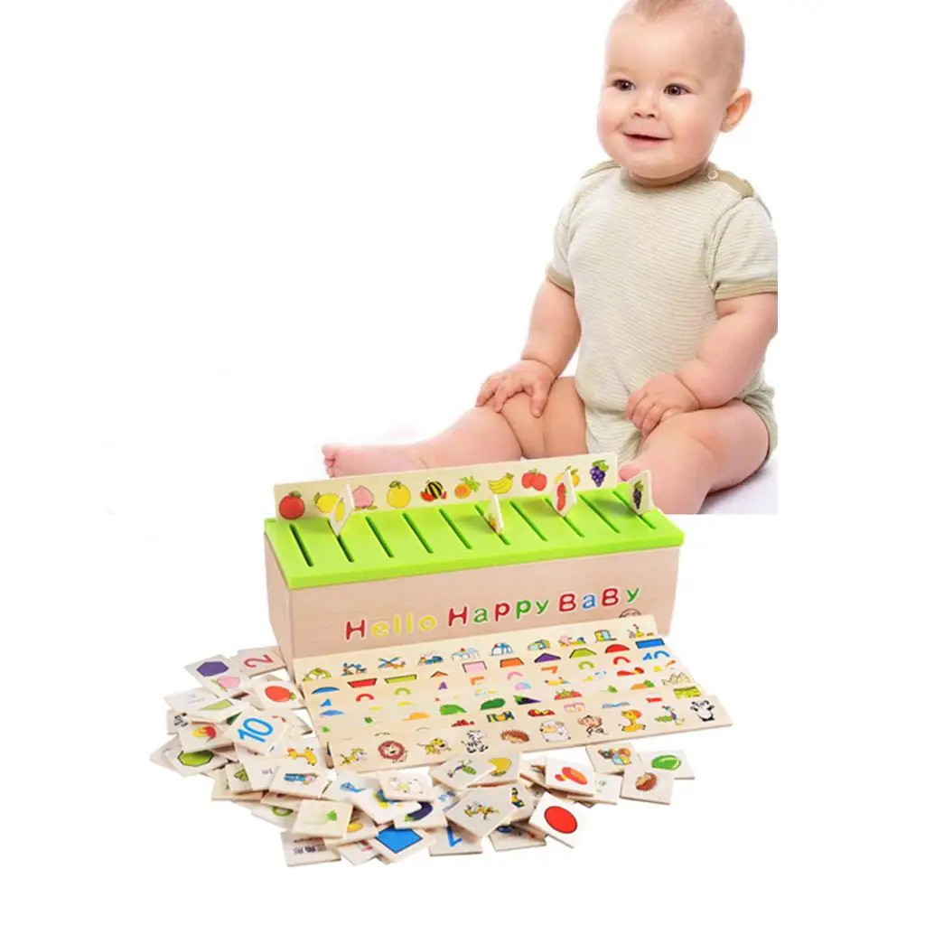 Kids Wooden Sorting Toys Set Sort in Numbers, Clothes, Geometric Figures, Vegetables, Fruits, Animals, Toys, Vehicles