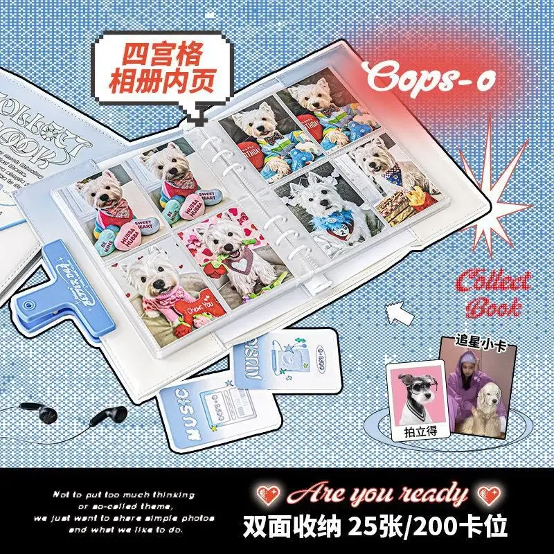 3inches Binder Photocard Holder Kpop Idol Photo Album with 25pcs 4grid Transparent Inner Pages Album Para Fotografias 포토카드 용품