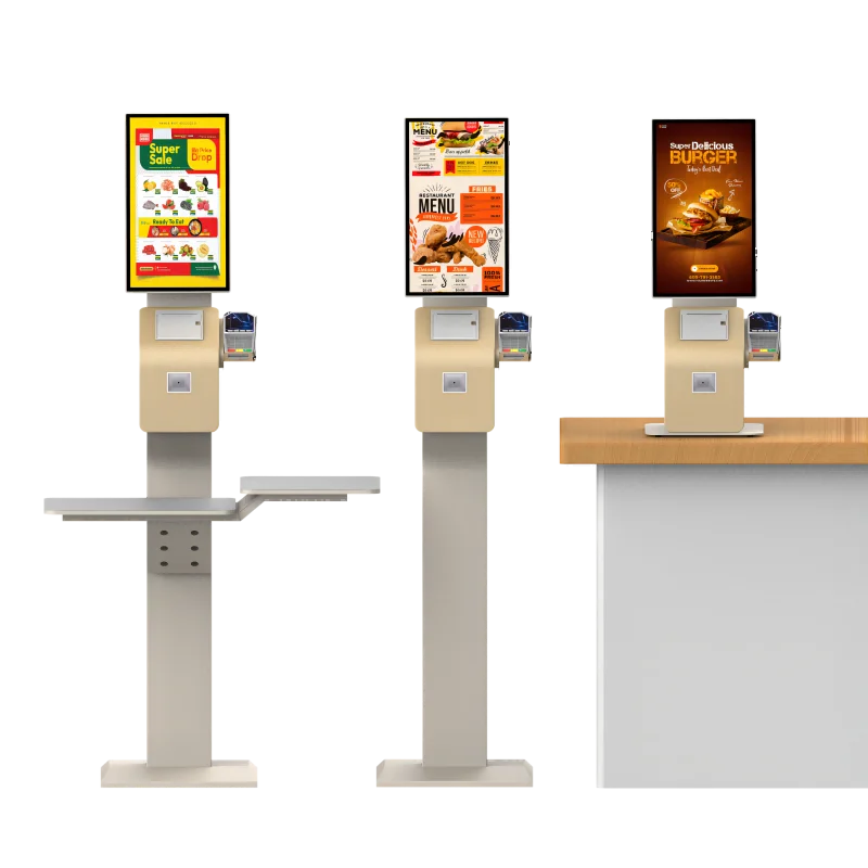 con impresora térmica SDK Lector de código de barras Restaurante Orden de comida rápida Máquina automática de quiosco de pago de autoservicio