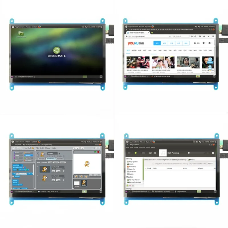 7-Inch Raspberry Pi HDMI Capacitive Touch Screen Monitor 800X480 Compatible with Raspberry Pi 3B +/4B