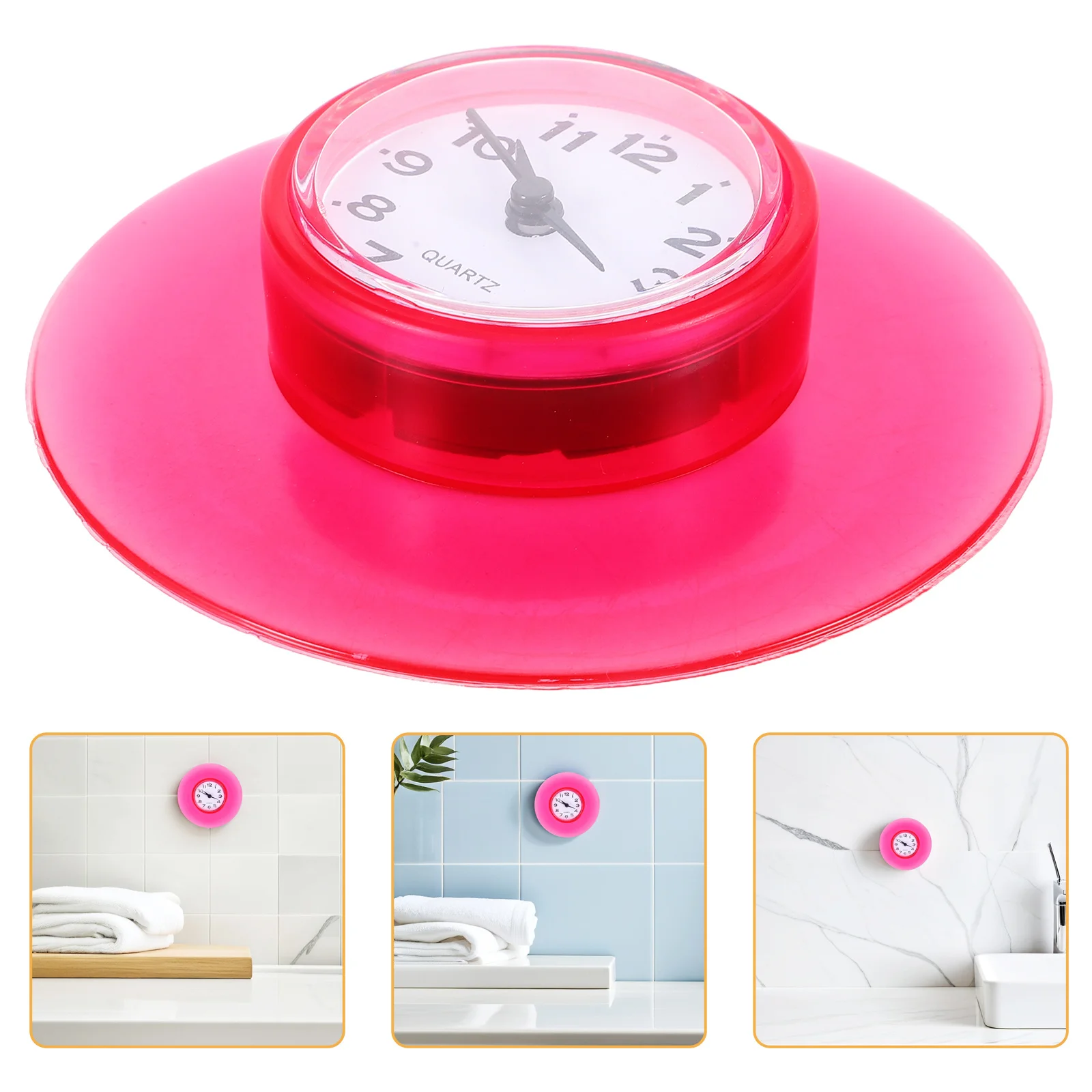 

Suction Cup Bathroom Clock Waterproof Fog Proof Table Or Wall Mountable Timer for Shower Sauna Stylish Silent Decorative