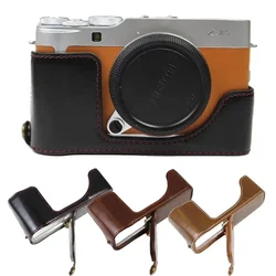 PU Leather Half Body Camera Case For Fujifilm X-A7 XA7 XA5 XA10 XA20 Protective Genuine Leather Bottom Cover Shell