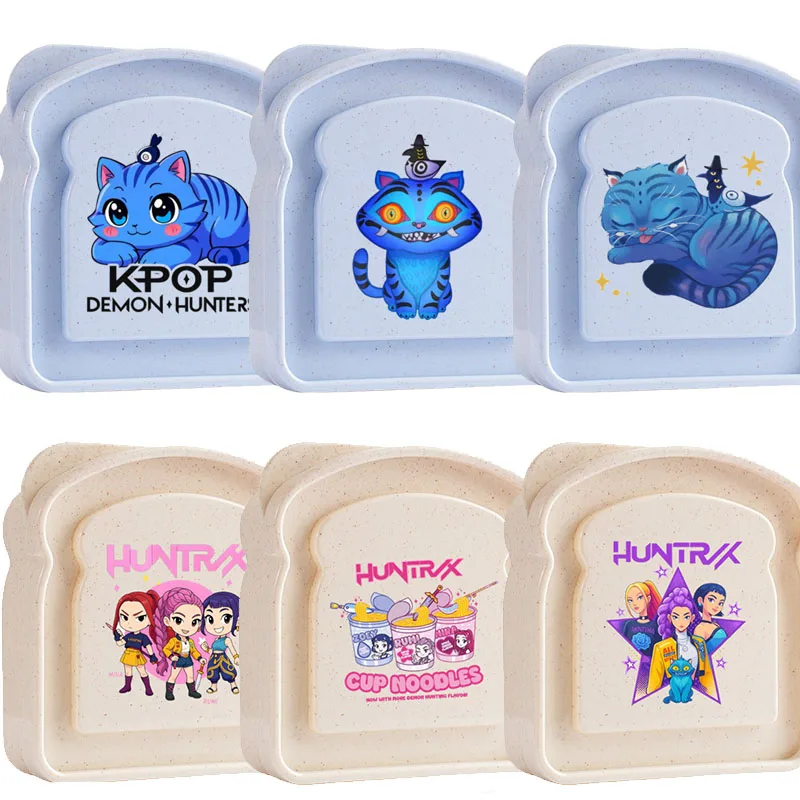 

KPop Охотники на демонов Бенто Коробка Студенческая работа Сохраняет свежий портативный ящик для хранения тостов Ящик для еды Пластиковая коробка для хлеба Kawaii Аниме Подарок