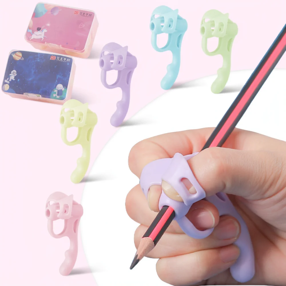 Correct Writing Posture Aid Pencil Grip For Kids School Learning Stationery Silicone Finger Positioning Holder Tool