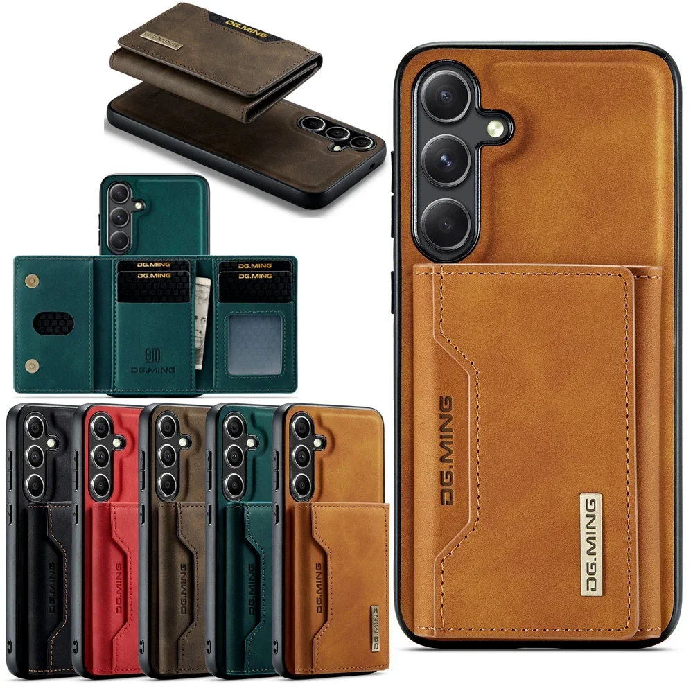 Detachable 2 in 1 Leather Wallet Phone Case for Samsung Galaxy S24 S23 Ultra S22 S21 Plus A55 A54 A24 5G Cards Slot Phone Cover