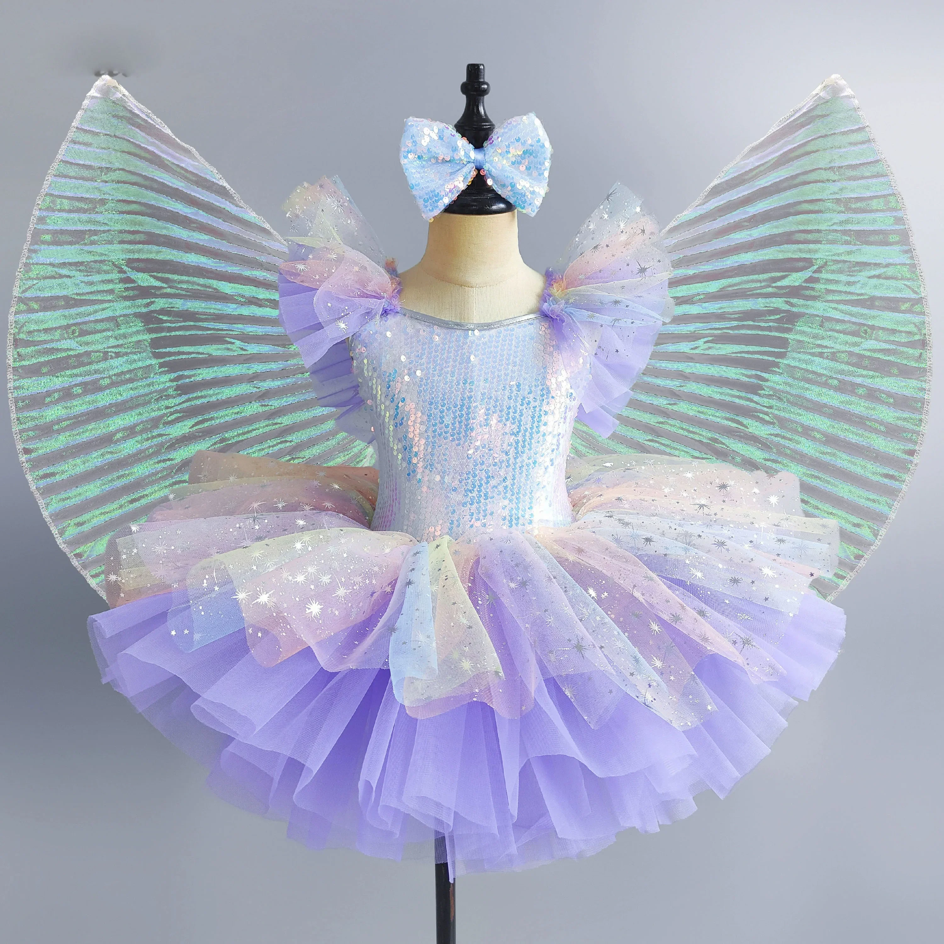 

Children Ballet Dress Royal Green Romantic Tutu Dance Dress For Girls Kids Leotard Ballerina Group Performance Ballet Wear