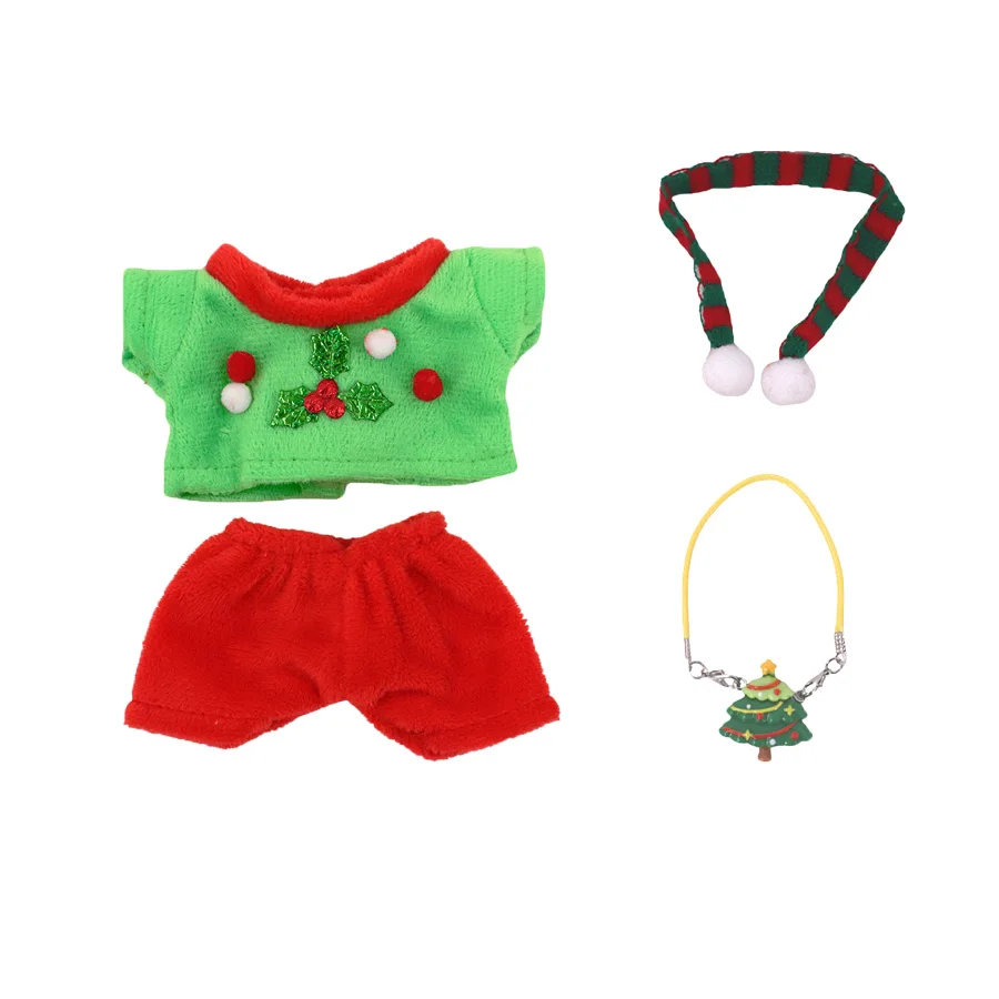 Accessoires de poupée Labubu 17cm, chapeaux mignons, pulls, pantalons, ensemble de vêtements de noël, cadeaux de noël pour enfants