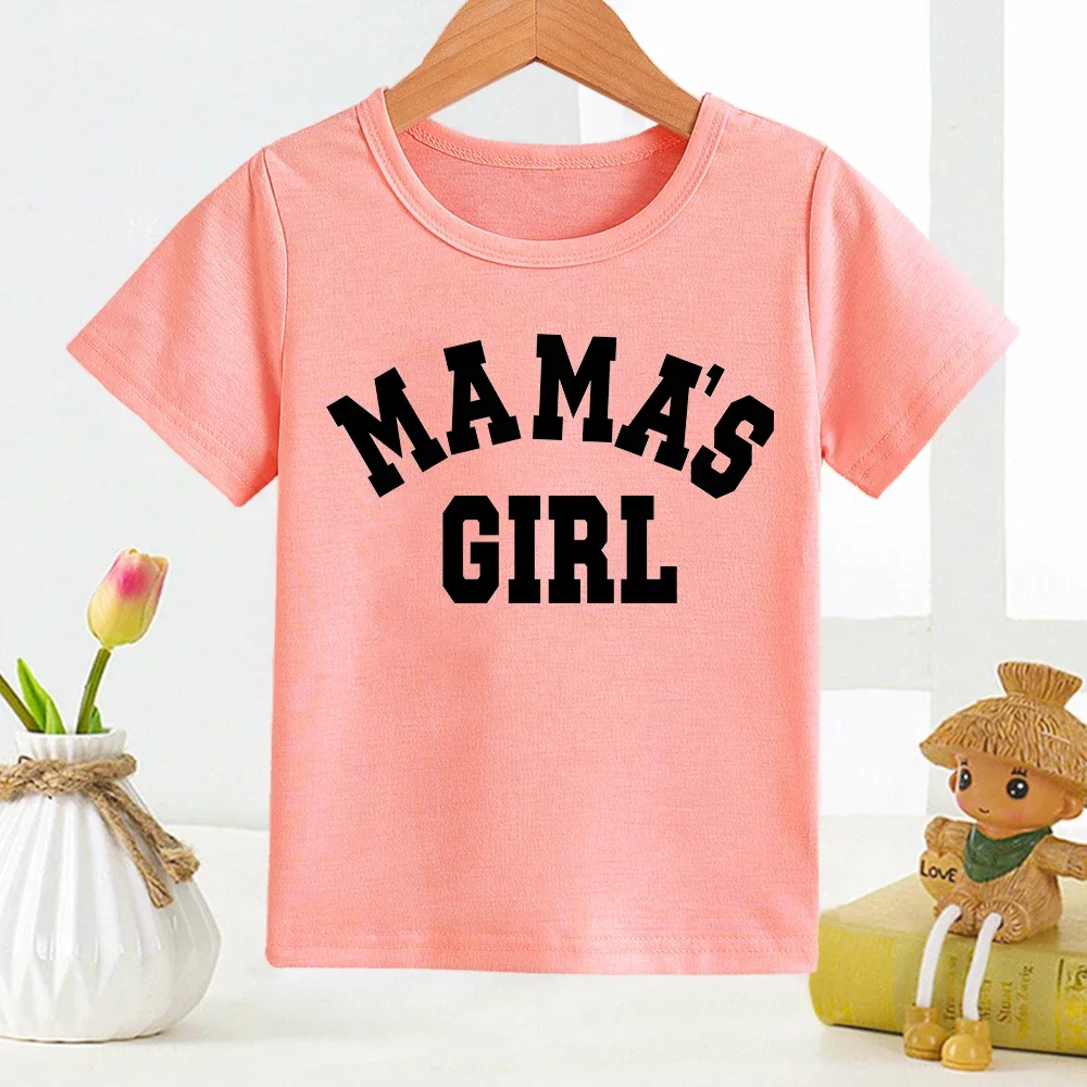 Camiseta con estampado de letras de Papa's Girl para niños y niñas, ropa rosa, ropa infantil